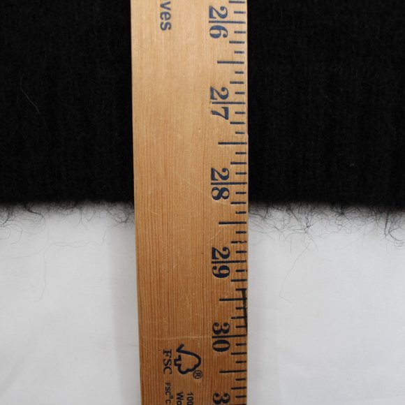 Black Mohair Sweater Puffy Sleeves Boxy Oversized Fluffy Knit Tall Ribbed Cuffs - Picture 14 of 14